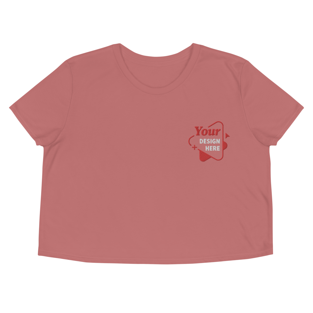 Women's Embroidered Flowy Crop Tee | Bella + Canvas 8882